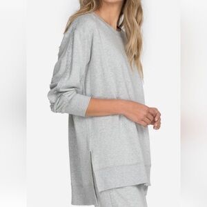 Johnny Was Calme High Low Glitter Stripe Crewneck Sweatshirt